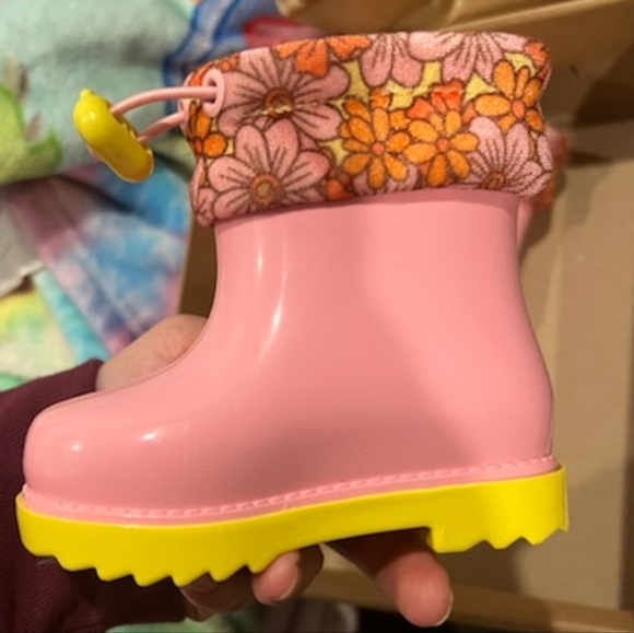 Mini Melissa Pink Rubber Rain Boots Size 5C - Toddler Girl - Picture 2 of 3